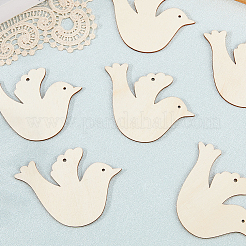 40 Stück unbehandelte Holzanhänger-Dekoration&nbsp;BIRD-CP0001-01