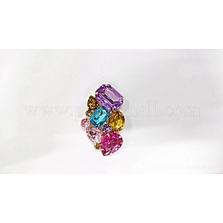 Links und rechts abnehmbare Glas-Strass-Schuhdekoration&nbsp;AJEW-WH0235-79
