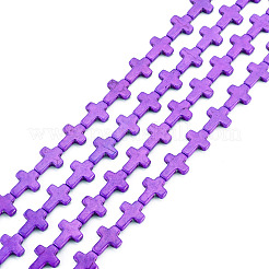 4 brin de perles synthétiques teintes en turquoise&nbsp;G-TA0003-29A