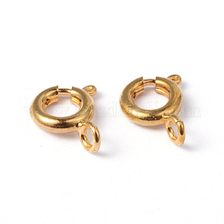 Goldton Schmuck Komponenten Messing Federring Verschlüsse&nbsp;X-EC095-G