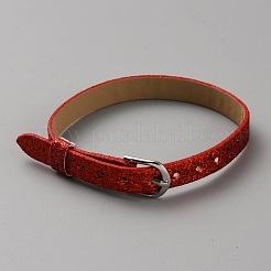Braccialetto in cordoncino di cuoio bianco con fermagli in lega&nbsp;X1-AJEW-TAC0041-01B-10