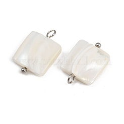 Pendentifs carrés en coquillage naturel&nbsp;STAS-D378-38P