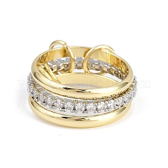 Anillos de dedo latón micropavé circonio cúbico&nbsp;RJEW-D325-01PG-10