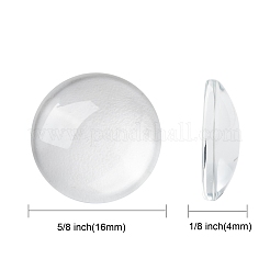 Transparente Glas Cabochons&nbsp;GGLA-R026-16mm