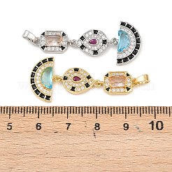 Pendentifs avec zircon cubiques à micro-pavés en laiton&nbsp;KK-K412-03