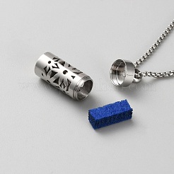 Colliers pendentifs en forme de bouteille de parfum à colonne creuse&nbsp;NJEW-WH0013-28