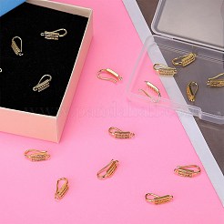 10 paio di ganci per orecchini in ottone con micro pavé di zirconi trasparenti&nbsp;ZIRC-SZ0005-11