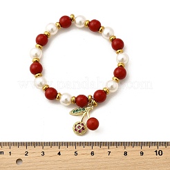 Bracelets en perles de plastique et laiton&nbsp;BJEW-D314-02