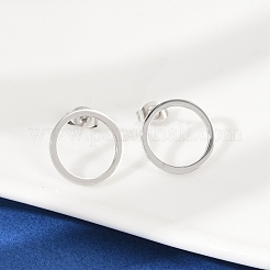 Pendientes de botón de acero inoxidable 304&nbsp;EJEW-Z089-01P