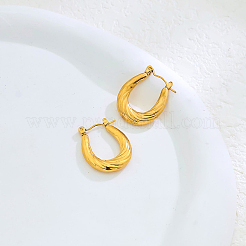 Boucles d'oreilles créoles ovales vintage en laiton&nbsp;GT1650