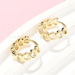 Orecchini a cerchio in ottone a forma di cuore cavo&nbsp;EJEW-Z102-17G