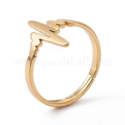 Anillo ajustable con latidos del corazón de acero inoxidable con revestimiento de iones (IP) 201 para mujer&nbsp;LS-RJEW-K238-02G