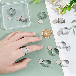 Anillos de dedo con puño abierto de acero inoxidable 304&nbsp;RJEW-UN00008