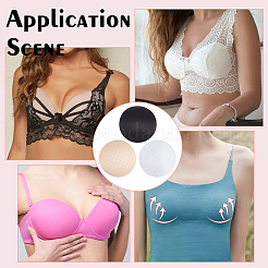 9 paire de coussinets de soutien-gorge ronds en polyester de 3 couleurs&nbsp;FIND-BC0019-35