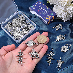 Fascini del connettore del rhinestone della lega di 24pcs 6 stili&nbsp;FIND-SC0022-22