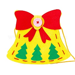 Наборы рождественских сумок из нетканого материала своими руками, включая ткань, игла, шнур, Рождественский колокольчик