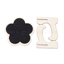 Flower Wooden Mini Chalkboard Signs, with Support Stand, for Wedding & Birthday Party Decoration, Black, 7.5x7.5x0.2cm