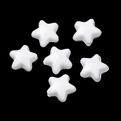 Opaque Acrylic Beads, Star, White, 11x11.5x7mm, Hole: 2mm,  about 1245pcs/500g