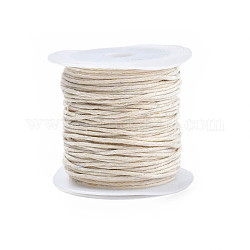 Cordons de fil de coton ciré, blanc crème, 1mm, environ 10.93 yards (10 m)/rouleau