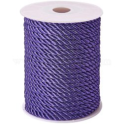 Cordón de poliéster, cuerda retorcida, añil, 5mm, aproximadamente 18~19 yardas / rollo (16.4m ~ 17.3m / rollo)