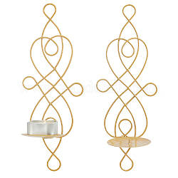 Candelabro colgante de hierro, decoración perfecta para fiestas en casa, hueco, vara de oro, 14.5x10.5x35 cm