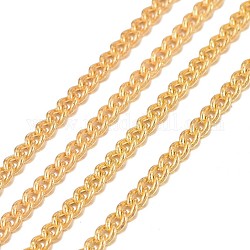 Brass Twisted Chains, Curb Chains, Unwelded, with Spool, Oval, Lead Free & Cadmium Free, Golden, 1.8x1x0.36mm, about 92m/roll