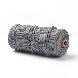 Hilos de hilo de algodón de 100 m para tejer manualidades, gris, 3mm, alrededor de 109.36 yarda (100 m) / rollo