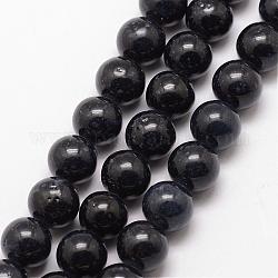 Dyed Fossil Beads, Round, Gray, 4mm, Hole: 0.5mm, about 100pcs/strand, 16 inch
