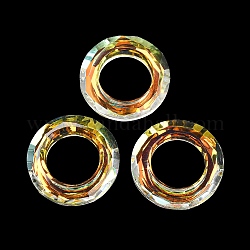Verbindungsringe aus galvanisiertem Glas, Kristall kosmischer Ring, Prismenring, facettiert, runden Ring, klar ab, 30x6.5 mm, Innendurchmesser: 17 mm