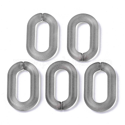 Anneaux de liaison acryliques transparents, connecteurs à liaison rapide, pour la fabrication de chaînes de câble, ovale, mat, noir, 27x16.5x4mm, diamètre intérieur: 18x8 mm