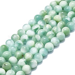 Hilos de perlas de vidrio natural, redondo, 8~9mm, agujero: 0.8 mm, aproximamente 48~52 pcs / cadena, 15.35''~16.54'' (39~42 cm)
