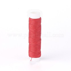 Round Waxed Polyester Twisted Cord, Micro Macrame Cord, for Leather Projects, Bookbinding, Red, 0.35mm, about 43 yards(40m)/roll