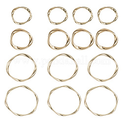 Craftdady 60 шт. 4 стиля соединительные кольца из сплава, витая кольцо, золотые, 15шт / стиль