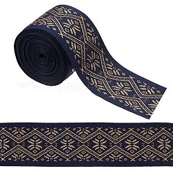 Полиэстеровые ленты с вышивкой в этническом стиле, жаккардовая лента, аксессуары для одежды, верблюжие, цветочный узор, 1-7/8 дюйм (48 мм), 5 ярдов / мешок