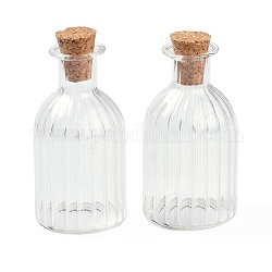 Botellas de corcho de vidrio, vaso vacío deseando botellas, modelo en miniatura de escena de juego de comida, para accesorios de casa de muñecas artesanales diy, Claro, 20x41mm