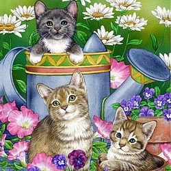 Diy прямоугольная кошка тема алмазная живопись наборы, в том числе холст, смола стразы, алмазная липкая ручка, поднос тарелка и клей глина, разноцветные, 400x300 мм
