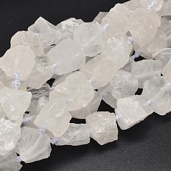 Nuggets natürlichem Quarz-Kristall-Perlen Stränge, Bergkristallperlen, 16~28x9~20x10~25 mm, Bohrung: 1 mm, ca. 16~17 Stk. / Strang, 15.5 Zoll