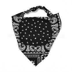 Bandeaux élastiques en tissu pour filles, accessoires de cheveux écharpe triangle, fleur avec motifs cachemire, noir, 278x245x2mm, diamètre intérieur: 110 mm
