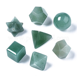 Natural Green Aventurine Beads, No Hole/Undrilled, Chakra Style, for Wire Wrapped Pendant Making, 3D Shape, Round & Cube & Triangle & Merkaba Star & Bicone & Octagon & Polygon, 13.5~21x13.5~22x13.5~20mm