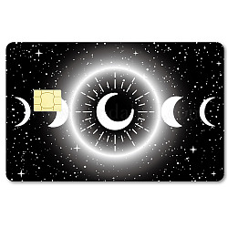 Rechteckige wasserdichte Kartenaufkleber aus PVC-Kunststoff, Selbstklebende Kartenhaut für Scheckkartendekor, Mond, 186.3x137.3 mm