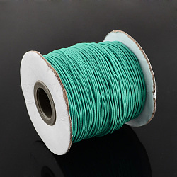 Round Elastic Cord, with Nylon Outside and Rubber Inside, Light Sea Green, 1mm, about 109.36 yards(100m)/roll