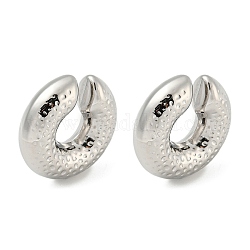 Boucles d'oreilles manchette en 304 acier inoxydable, bijoux en forme de C pour femme, couleur inoxydable, 30x10mm