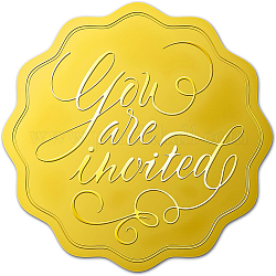 Autocollants en relief auto-adhésifs en feuille d'or, autocollant de décoration de médaille, mot, 5x5 cm