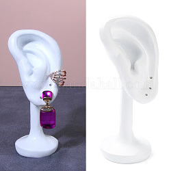 Soportes de exhibición de joyería de oreja de imitación de resina, estante de almacenamiento de pendientes, apoyos de la foto, blanco, 4.3x4x10.2 cm