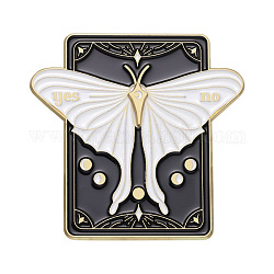Emaille-Pins für Sprechtafel mit Schmetterlingen, Legierungsbroschen für Rucksackkleidung, Schwarz, 49x50 mm
