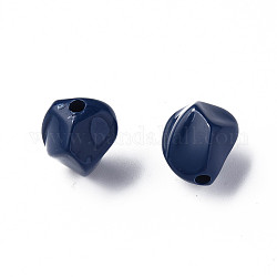 Perles acryliques opaques, pépites, bleu de Prusse, 16.5x15x13.5mm, Trou: 2.5mm, environ 340 pcs/500 g