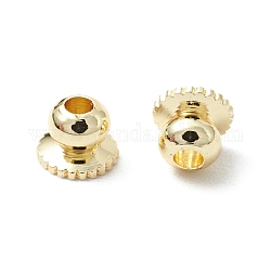 Rack Plating Brass Bead Cap, Long-Lasting Plated, Cadmium Free & Lead Free, Real 18K Gold Plated, 4x3mm, Hole: 1.2mm