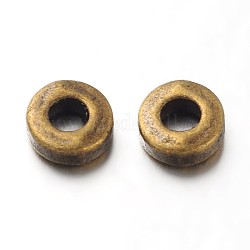 Tibetan Style Alloy Beads, Cadmium Free & Nickel Free & Lead Free, Donut, Antique Bronze, 6x2mm, Hole: 2.5mm