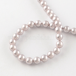 Shell Bead Strands, Imitation Pearl Bead, Grade A, Round, Plum, 16mm, Hole: 1mm, 25pcs/strand, 16inch