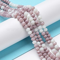 Chapelets de perles en verre, facette, rondelle, chardon, 4~4.5x3.5mm, Trou: 1mm, Environ 121~127 pcs/chapelet, 16.61 pouce ~ 17.20 pouces (42.2~43.7 cm)